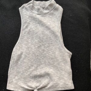 Grey tied crop top
